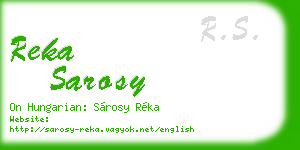 reka sarosy business card