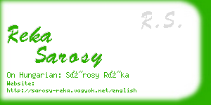 reka sarosy business card